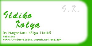 ildiko kolya business card